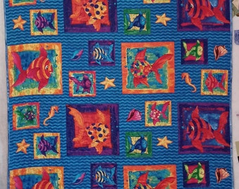 Quilt - fishy colors