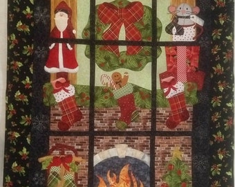 Christmas Through the Window quilted wallhanging