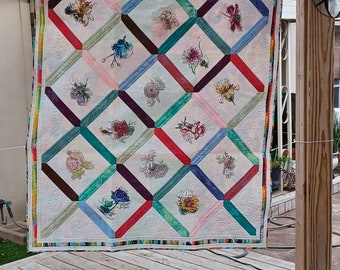 Painterly Flowers Quilt