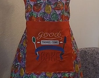 Apron - Full length with embroideried pocket