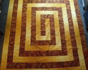 Maze of firey gold quilt