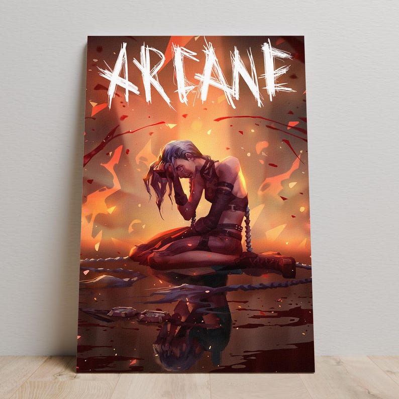 Arcane Poster, Tv Series Poster, Jinx Wall Art, Netflix Series, Canvas ...
