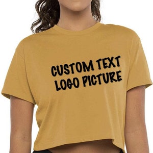 Customizable Crop Top, Add Your Text Logo Picture to crop tee, flowy crop tee, boxy crop tee