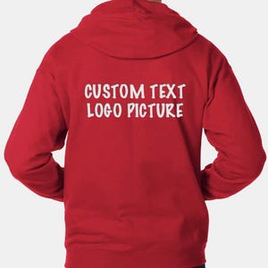 Benutzerdefinierte Unisex Full-Zip Hoodie: Gestalten Sie Ihr eigenes EcoSmart Kapuzen-Sweatshirt, benutzerdefinierte UNISEX Zip-Up-Logo-Text Kapuzen-Sweatshirt