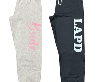 Customizable Unisex close bottom logo Sweatpants, Personalized Text & Design jogger sweatpants