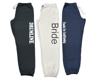 Custom Unisex Jogger Sweatpants, Personalized Text Logo Image close bottom sweatpants