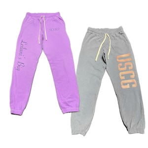 Aangepaste comfortkleuren katoenen joggingbroek, gepersonaliseerde Y2K-joggingbroek katoenen joggingbroek, aangepaste katoenen bruiloft team college party trip gym jogger