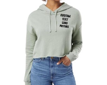 Anpassbarer Damen Crop Hoodie, Leichter Y2K Mode Damen Crop Hoodie