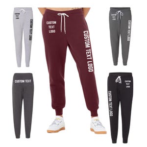Aanpasbare joggingbroek van fleece, uniseks katoenmix Y2K-joggingbroek met zakken, aangepaste bruiloft school schoolreisje team dans joggingbroek