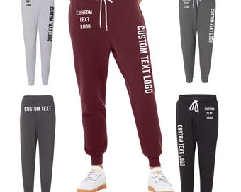 Calça de moletom jogger personalizável em fleece, unissex, mistura de algodão, estilo anos 2000, com bolsos, ideal para casamentos, viagens escolares, faculdades, equipes e danças.