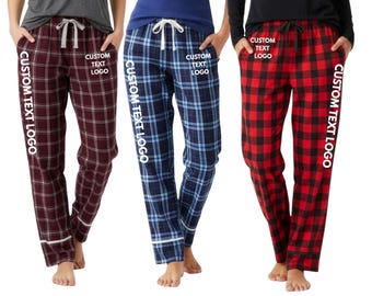 Benutzerdefinierte Frauen Flanell Pyjama Hosen, benutzerdefinierte College Abschlussfeier, benutzerdefinierte Hochzeit Brautparty Team PJs