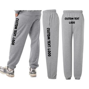 Custom UNISEX BELLA CANVAS winterfleece jogger joggingbroek met zakken, aangepaste bruiloft school college trip team dans joggingbroek
