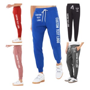 Aanpasbare joggingbroek van fleece, uniseks katoenmix Y2K-joggingbroek met zakken, aangepaste bruiloft school schoolreisje team dans joggingbroek