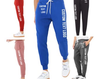 Calça de moletom jogger personalizável em fleece, unissex, mistura de algodão, estilo anos 2000, com bolsos, ideal para casamentos, viagens escolares, faculdades, equipes e danças.