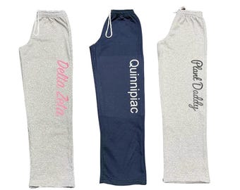 Custom Open Bottom Sweatpants, Unisex Cotton Blend straight leg sweatpants