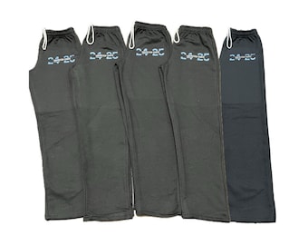 Custom Open Bottom Unisex Sweatpants, Personalized Cotton Blend Joggers, custom school team trip gym school wedding trip logo sweatpants