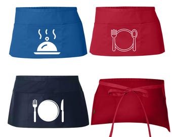 Customizable Unisex Waist Apron, Chef, Server, or Cafe aprons, create your own apron