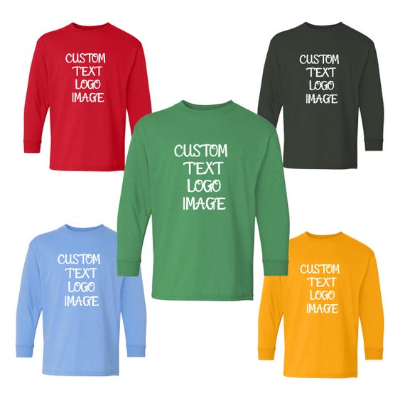 Custom Youth Long Sleeve Cotton Shirt, Personalized School Apparel youth long sleeve shirt, Unisex youth longsleeve