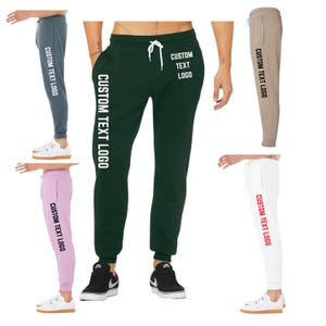 Aanpasbare joggingbroek van fleece, uniseks katoenmix Y2K-joggingbroek met zakken, aangepaste bruiloft school schoolreisje team dans joggingbroek