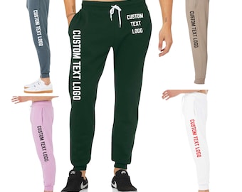 Calça de moletom jogger personalizável em fleece, unissex, mistura de algodão, estilo anos 2000, com bolsos, ideal para casamentos, viagens escolares, faculdades, equipes e danças.