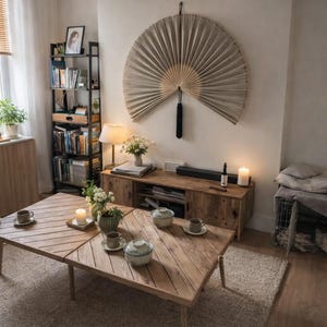 Folding Handmade Wooden Picnic Table – Boho Style, Multiple Sizes Available