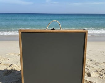 Handmade Boho Folding Picnic Table: Custom Natural Wood (42x21 in)
