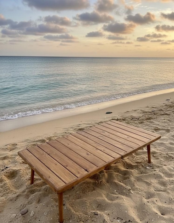 Handmade Foldable Wooden Picnic Table – Portable Low Dining Table