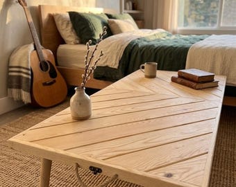 Japanese Chabudai Table, Handmade Floor, Folding Coffee, Minimalist Tatami Table