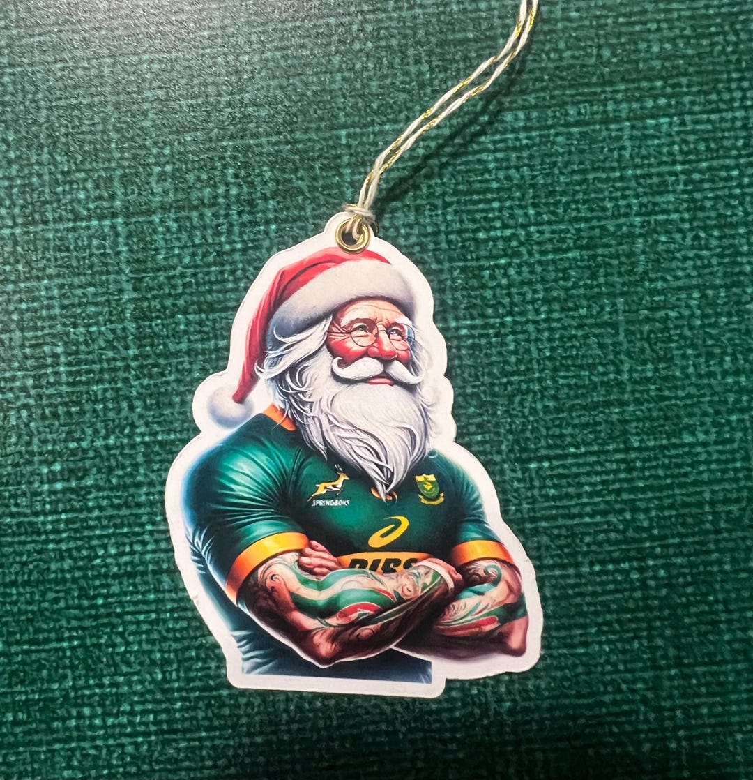 South African Rugby Santa Gift Tags (set of 8) - Etsy