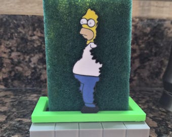 Homer Simpson Hedge Meme Sponge Holder: 3D-Printed Kitchen Decoration