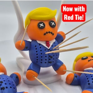 ¡Caprichoso soporte para palillos de dientes Trump naranja - Muñeco vudú impreso en 3D para un toque divertido!