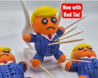 Whimsical Orange Trump Toothpick Holder - 3D Printed Voodoo Doll for a Fun Twist!