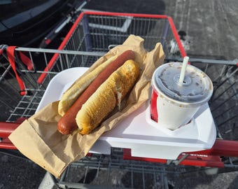 Shopping Cart Tray | Costco Hot Dog & Soda Combo | Works on Multiple Stores' Carts | Easy to Use!