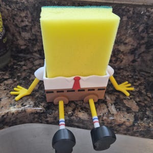 3D Printed Bob Kitchen Sponge Holder: Includes Sponge / With Drain Holes