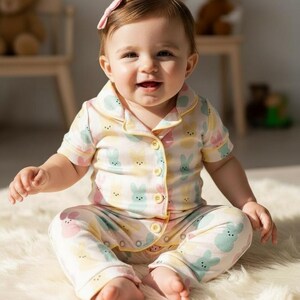 "Peeps" babypyjamas med tryck. RPG60157 bild 2