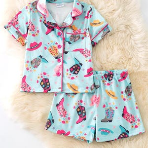 MOM - Lt. blue cowgirl/ western printed Women pajamas. PJW50032