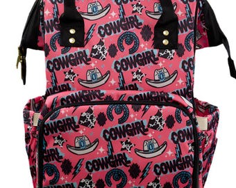 Cowgirl printed diaper bag.