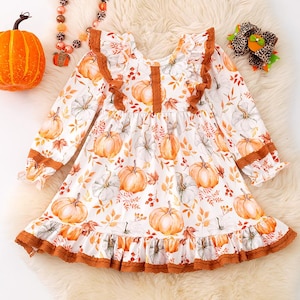 fall infant dresses Baby Girl Romper Dress Long Sleeve Christmas Birthday Party Wedding Dresses with Bow Headband Fall Clothes for Baby Little Kids 0-3 Months