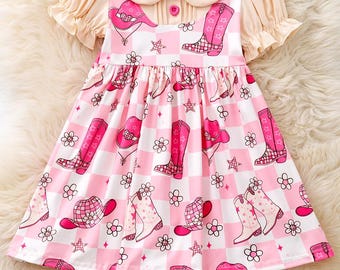 Vestido de vaquera a cuadros.