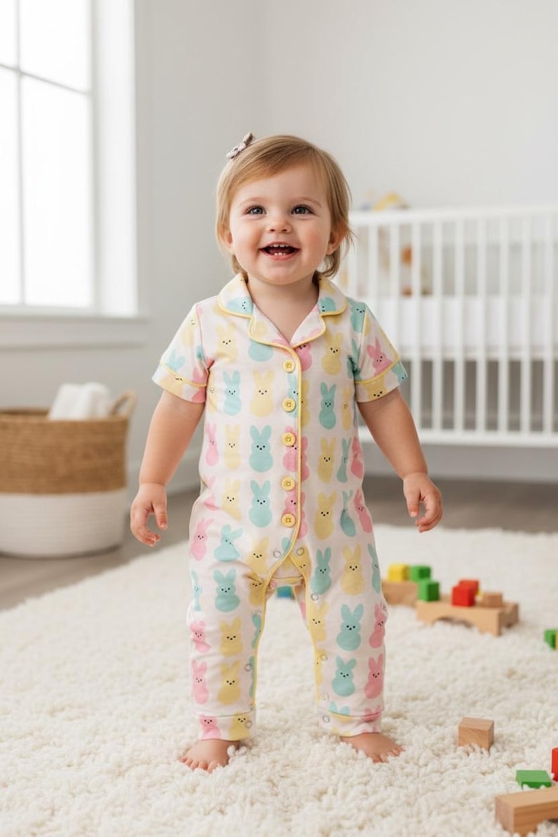 "Peeps" babypyjamas med tryck. RPG60157 bild 1