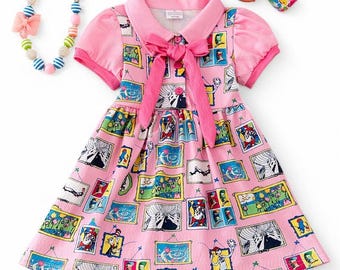 Multi printed Dr. Seuss girls dress.