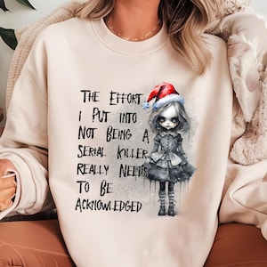 True Crime Ugly Christmas Sweater, Party Sweatshirt, Creepy Christmas Sweater, Creepy Christmas Sweatshirt, Christmas Maniac Sweater Party