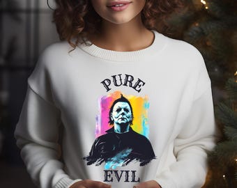 Pure Evil Michael Myers Halloween Sweater, Horror Friends Movies Sweater, Evil Halloween Sweater, Horror Film Gift, Scary movie Sweater