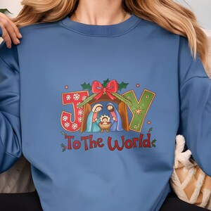 Sweat-shirt de Noël chrétien, pull Jésus, pull crèche, histoire vraie, nativité, cadeaux religieux de Noël, Jésus au monde