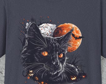 Maglietta gatto nero, regali gatto nero, mamma gatto, maglietta gatto, gattino carino, maglietta di Halloween gatto, maglietta per animali domestici, maglietta gatto per donna, maglietta gatto donna
