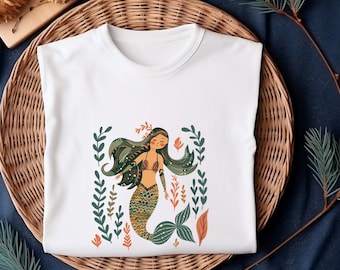 Sudadera vintage de sirena marina, suéter retro del océano, suéter de criaturas marinas lindas, regalos del océano, sudadera unisex cálida y acogedora, amantes del océano