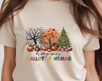 Glückliches Hallodanksmas T-Shirt, Halloween Weihnachtsgeschenk