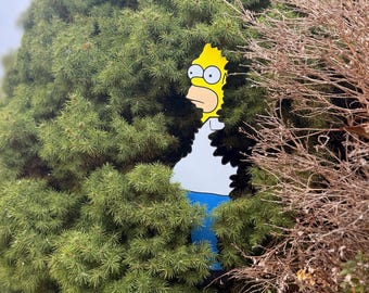 Large 16” Homer Simpson Backing from the bush meme outdoor lawn yard decoration Christmas gift