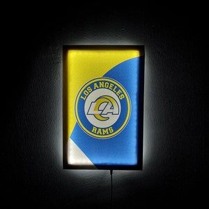 Los Angeles Rams Led Lighted Canvas Sign, Nfl Fans Perfect Gift, Sleek Man Cave Decor, Nfl Illuminated Christmas Gift