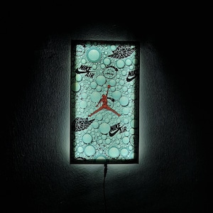 Insegna a LED Jordan, fan del basket Jordan Jumpman, luce a LED, decorazione da parete illuminata, regali per lui, regalo di Natale